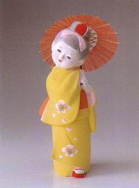 R0298 絵日傘【博多人形】
